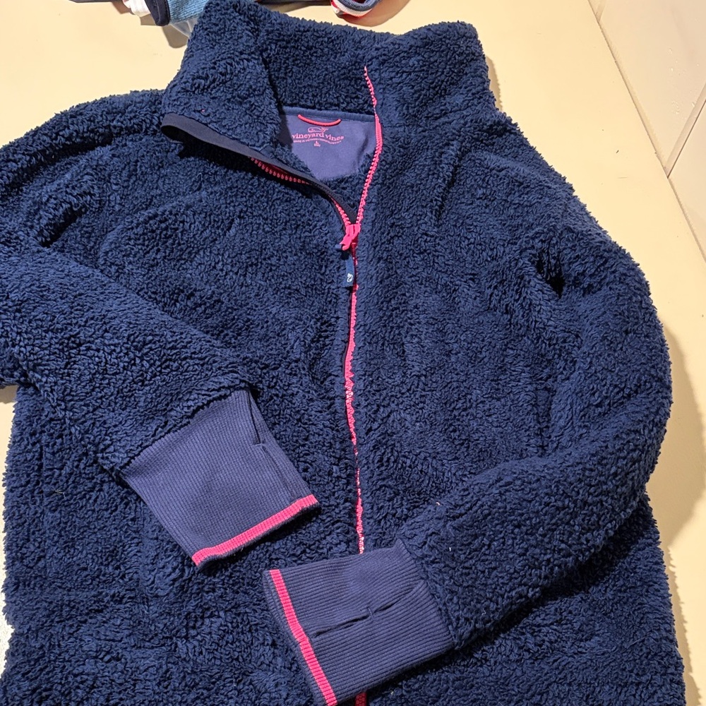Vineyard Vines Navy and Pink Kids Jacket